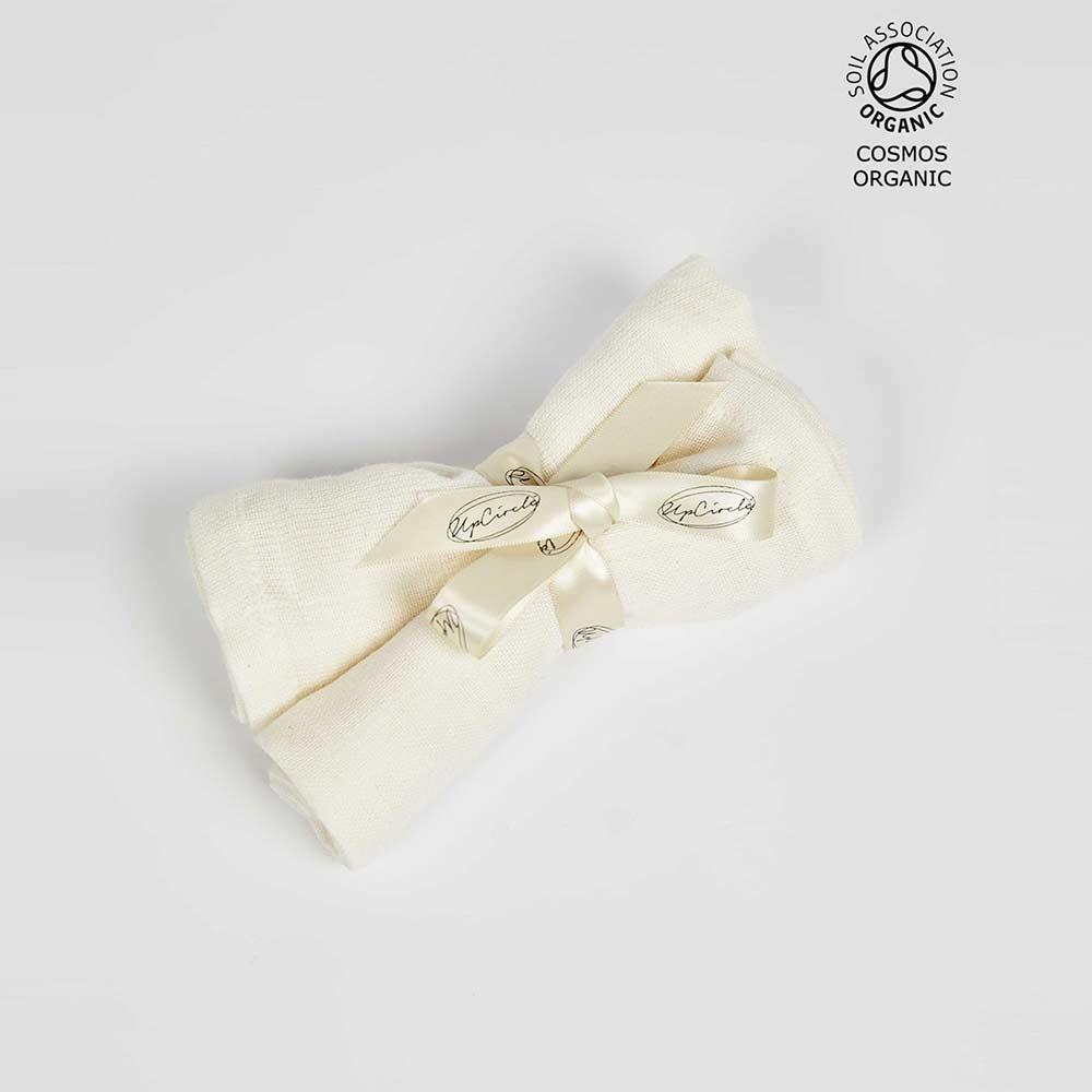organic muslin cloths with a bow