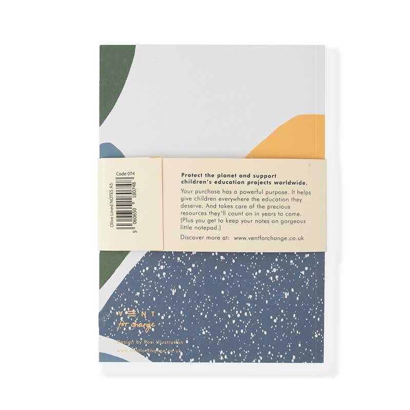 reverse side of vent for change notes book olive