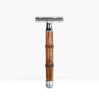 slim bamboo safety razor silver
