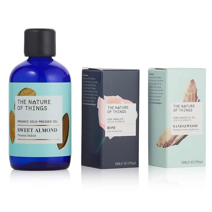 Essential Oils Gift Set on white background