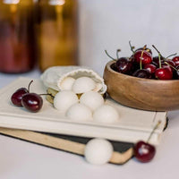 black cherry soy wax melts in cotton pouch