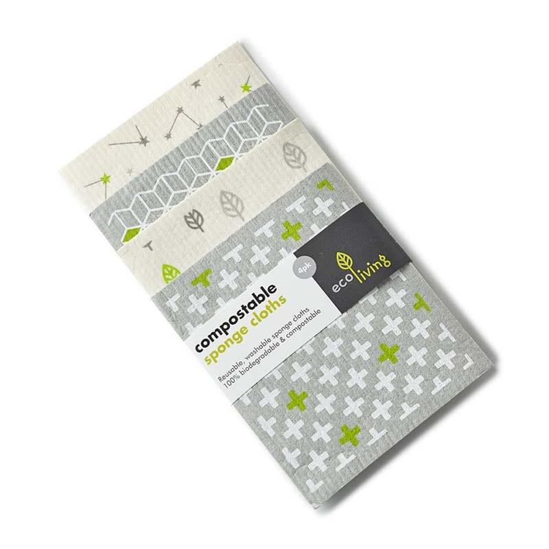 Eco Friendly Washing Up Sponge 4 pack on white background