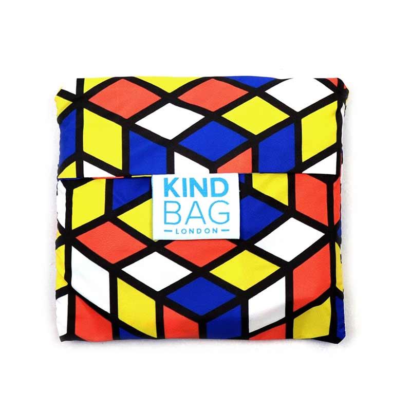 cubes print shopping bag folded up