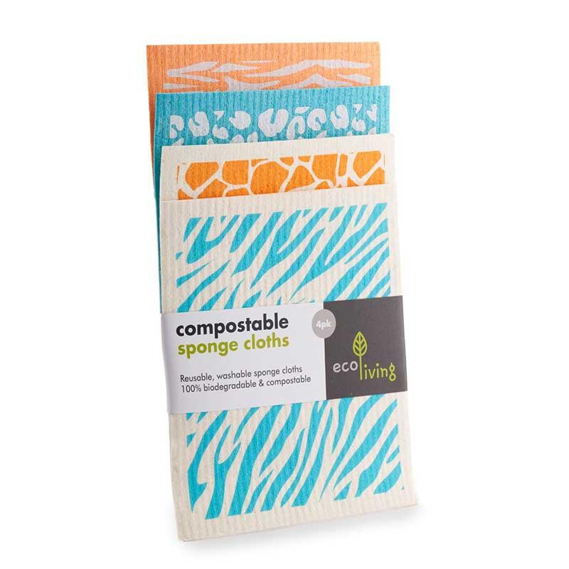 compostable sponge clothes 4 pack
