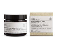 evolve bio retinol gold face mask next to packaging