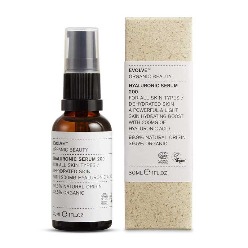 evolve hyaluronic acid serum next to packaging