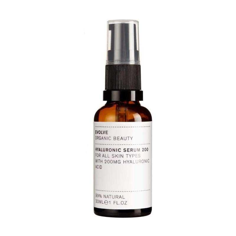 evolve hyaluronic acid serum on white background