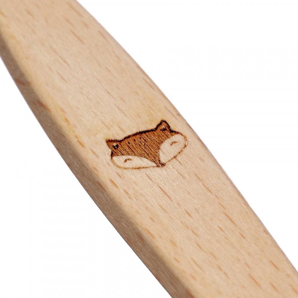 Kids 100% Plant-Based Beech Wood Toothbrush - Fox - The Friendly Turtle