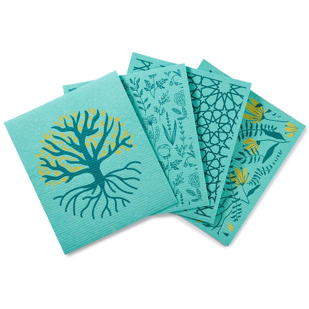 Jumbo Compostable Sponge Cleaning Cloths 4 Pack - The Friendly Turtle