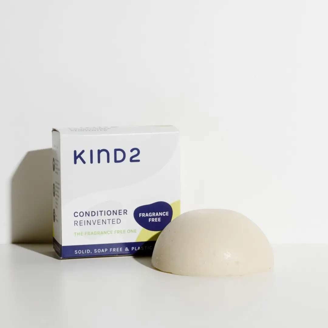 kind2 fragrance free conditioner bar lifestyle shot