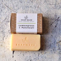 vegan soap bar next to packaging