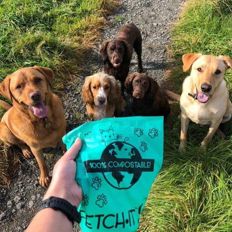 woman holding a doo poo bag