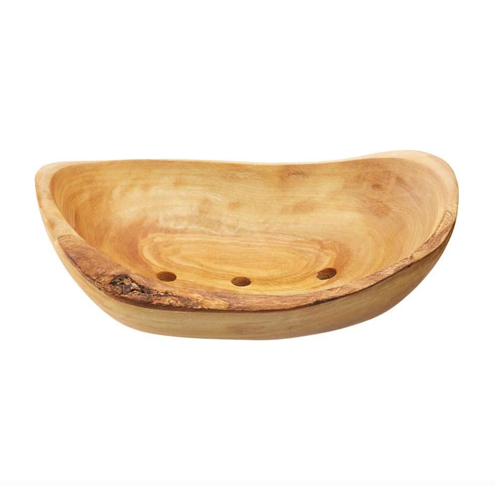 olive wood soap dish