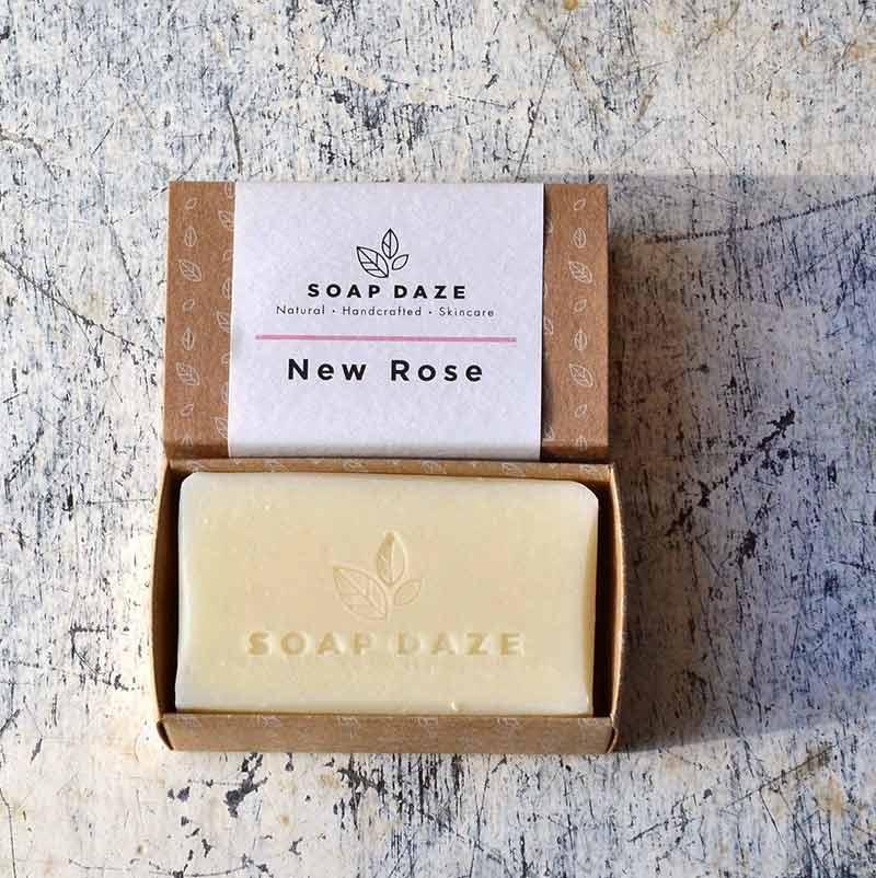 large handmade soap in cardboard packaging