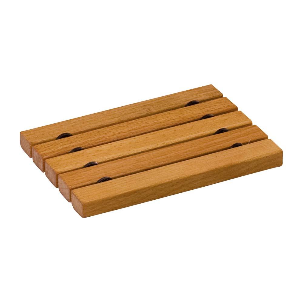 flat soap dish made from oiled beechwood