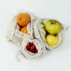 organic cotton mesh bags with fruit and veg in