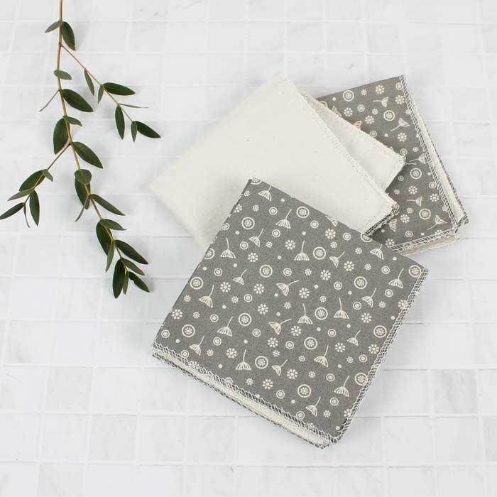 organic cotton reusable wipes on granite worktop