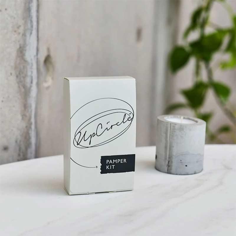 upcircle pamper kit in a bathroom