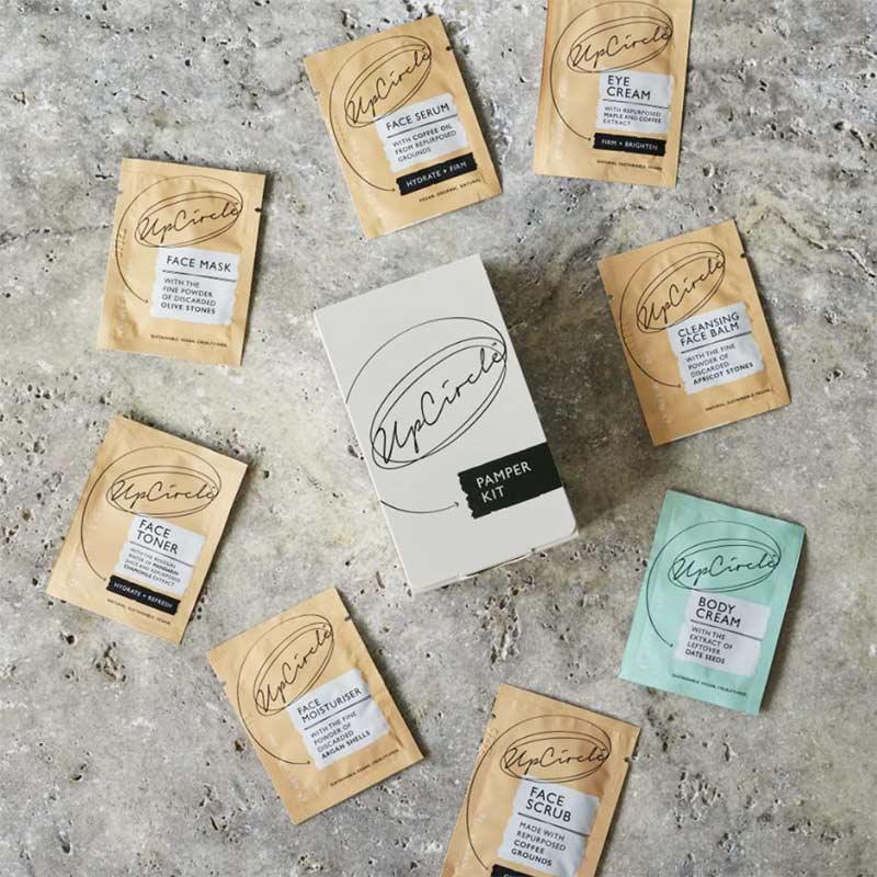 upcircle pamper kit spread on worktop