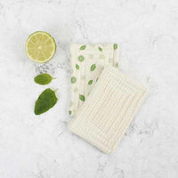 mint leaf design organic cotton scrub unsponge