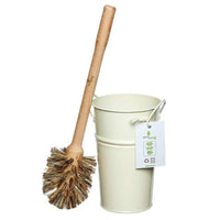 plastic free toilet brush set with cream bucket