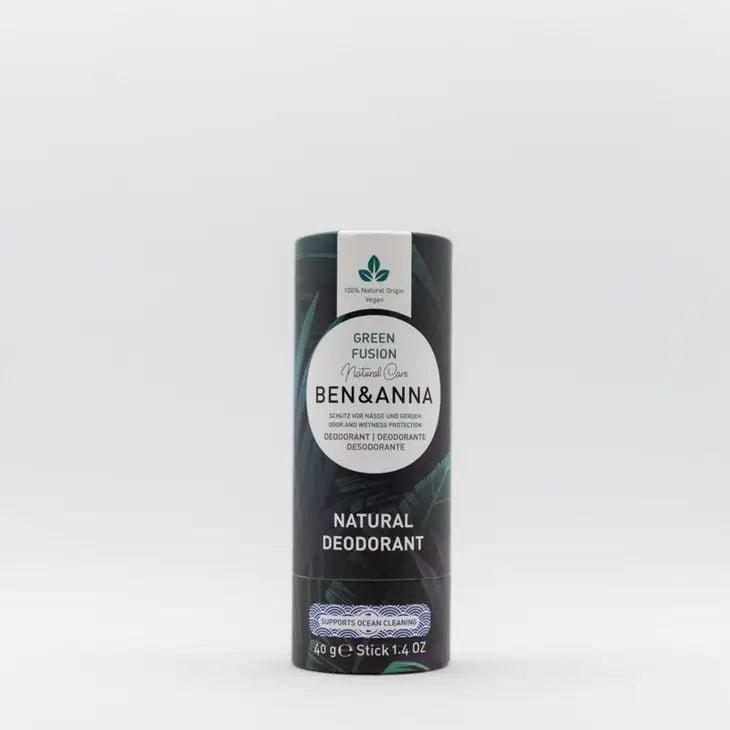 Ben & Anna Natural Deodorant Stick - Green Fusion - The Friendly Turtle