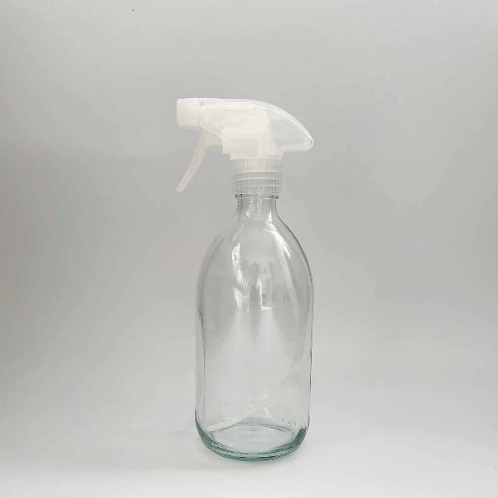 clear glass spray bottle with clear trigger spray