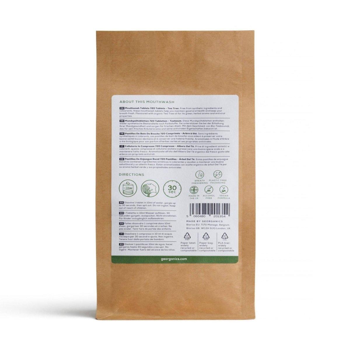 Georganics Mouthwash Tablets - Tea Tree - The Friendly Turtle