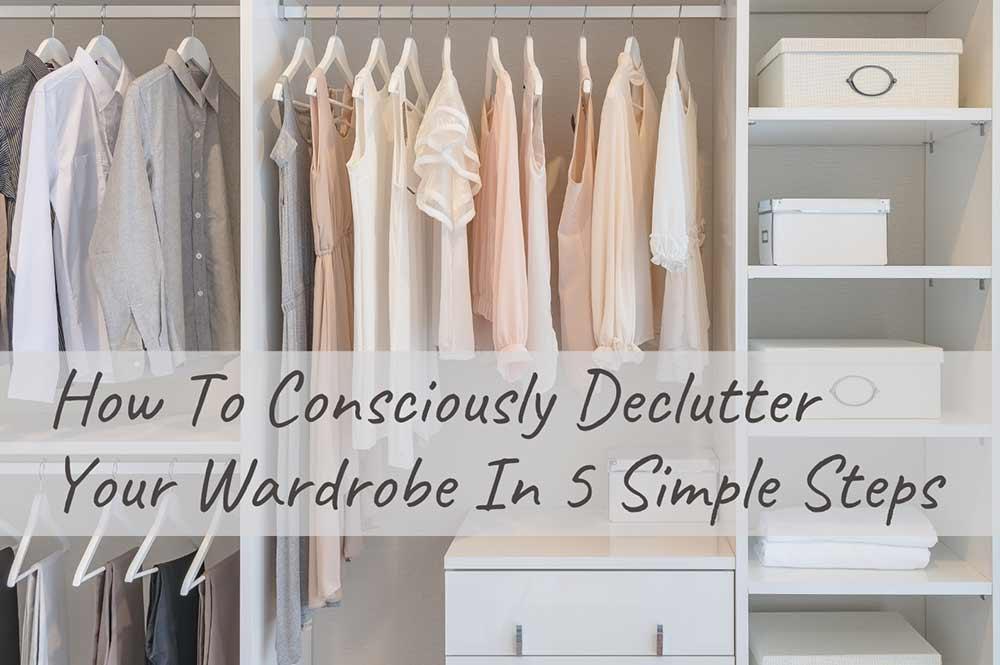 how to declutter clothes consciously header image