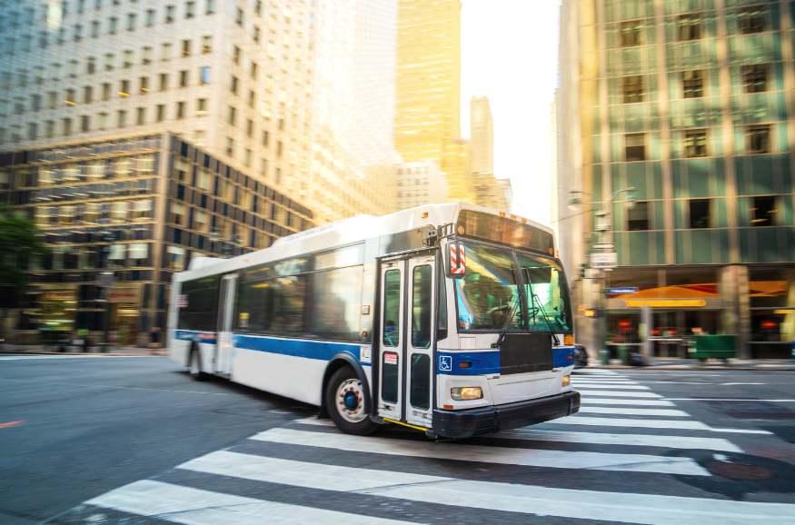 public transport in busy city