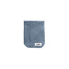 small drawstring bag in grey blue