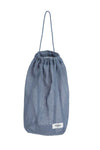grey blue medium all purpose bag with pull string