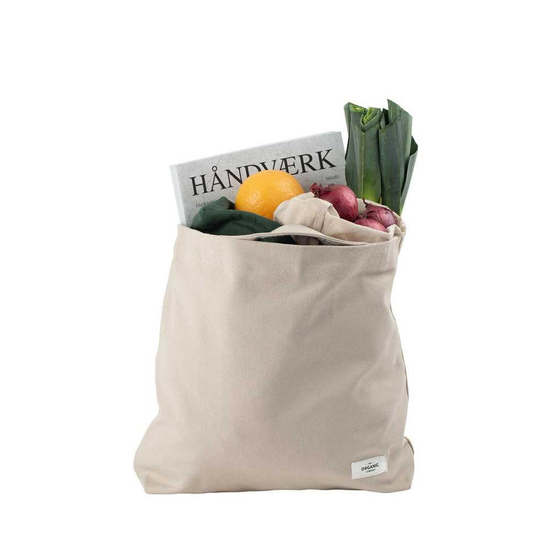 my organic bag stone with groceries in