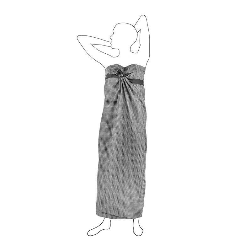 organic wellness towel around a womans waist