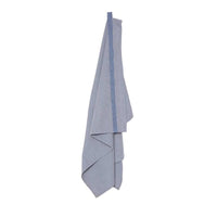 grey blue wellness towel hanging up