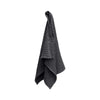 organic cotton hand towel in grey hanging up