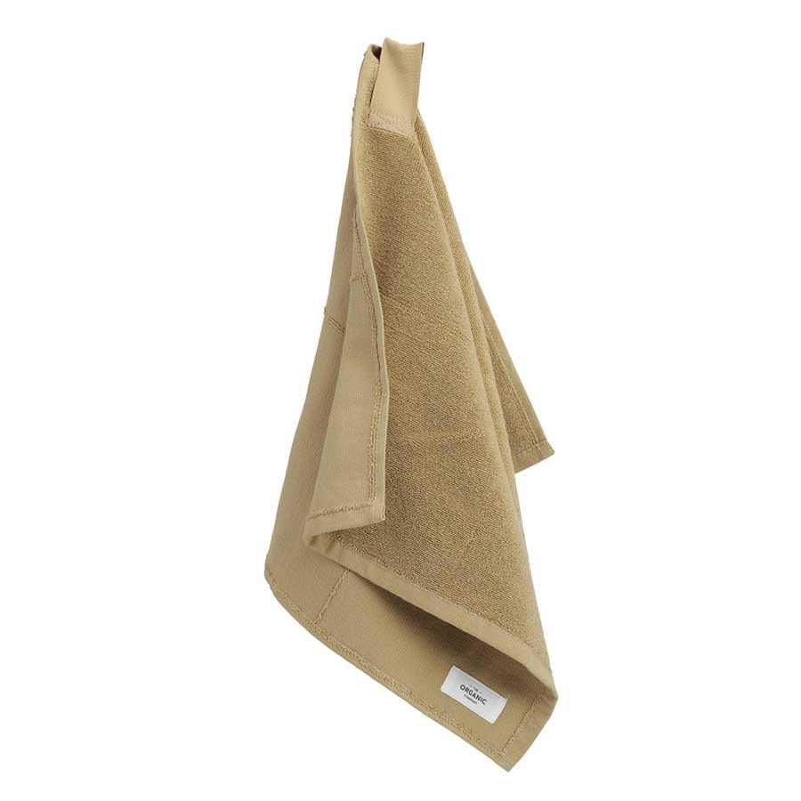 khaki organic cotton hand towel