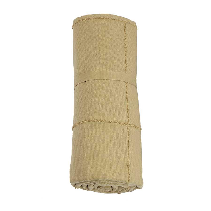 calm towel to go in khaki rolled up