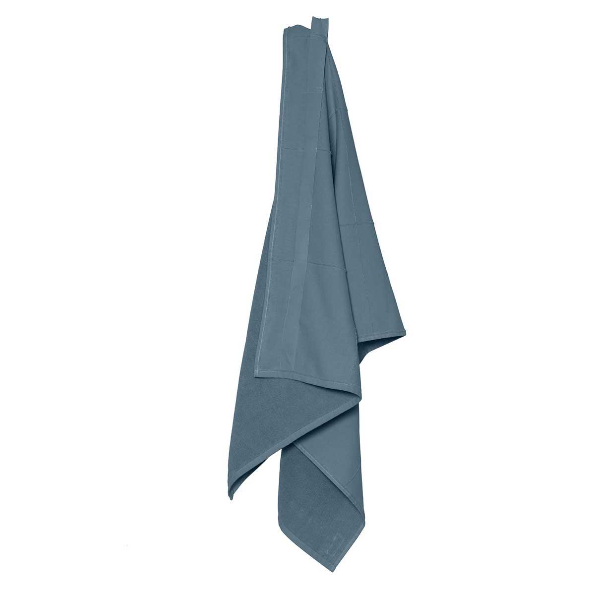 grey blue towel to wrap hanging up