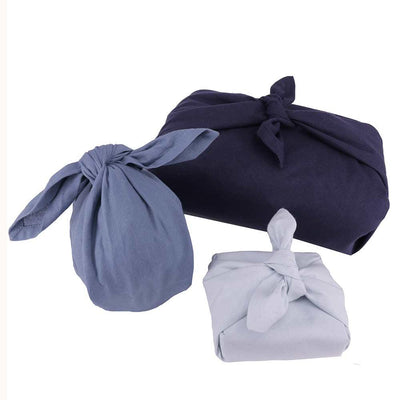 fabric wrapping set in blue