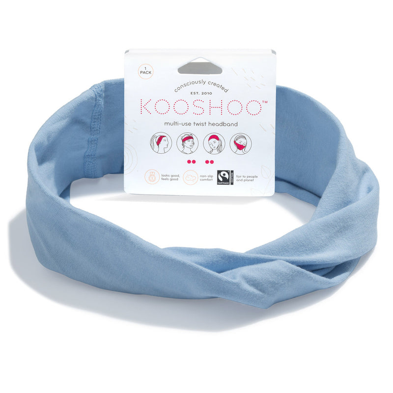 Organic Twist Headbands - Chambray Blue