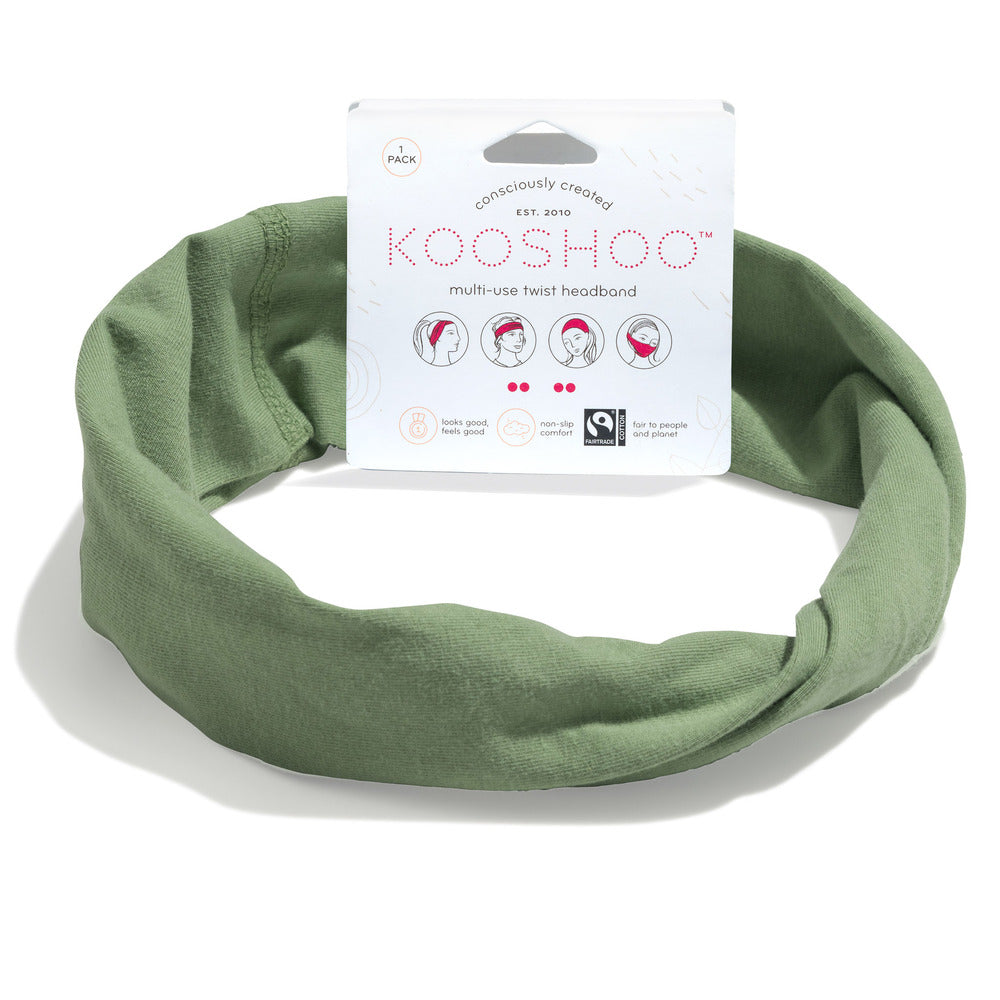 Organic Twist Headbands - Watercress Green