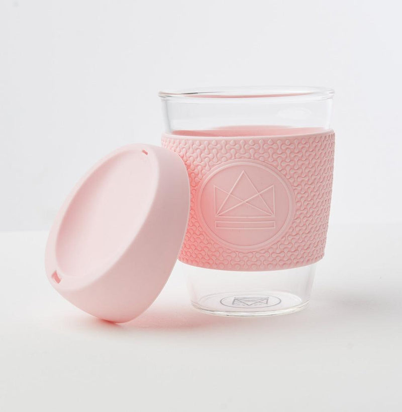 Reusable Glass Coffee Cup - 340ml - Pink Flamingo - The Friendly Turtle