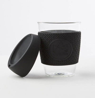 Reusable Glass Coffee Cup - 340ml - Rock Star - The Friendly Turtle