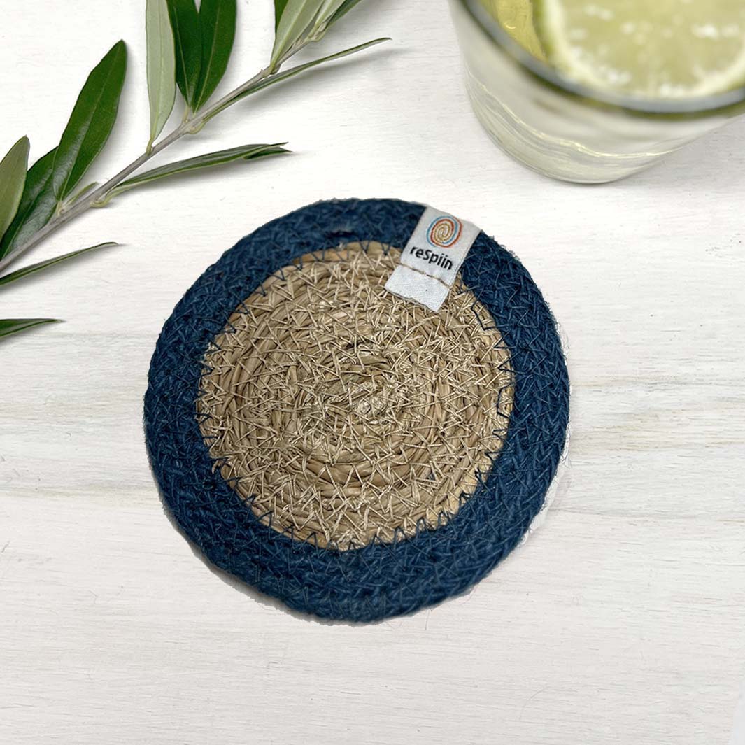 Seagrass & Jute Coaster - Denim