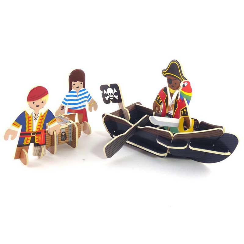 plastic free toy boats with pirates