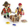 pirate playset figures next to chest of gold
