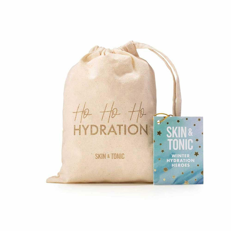 ho ho ho hydration skincare gift set in cotton bag