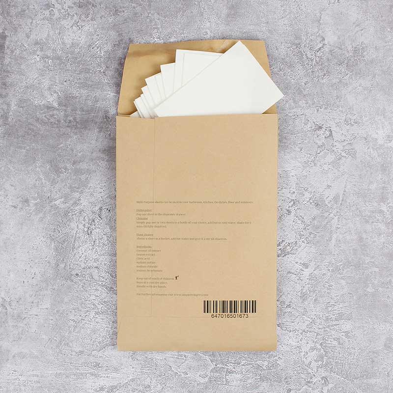 multipurpose cleaner wipes in brown packaging