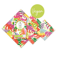 vegan food wrap in botanical print